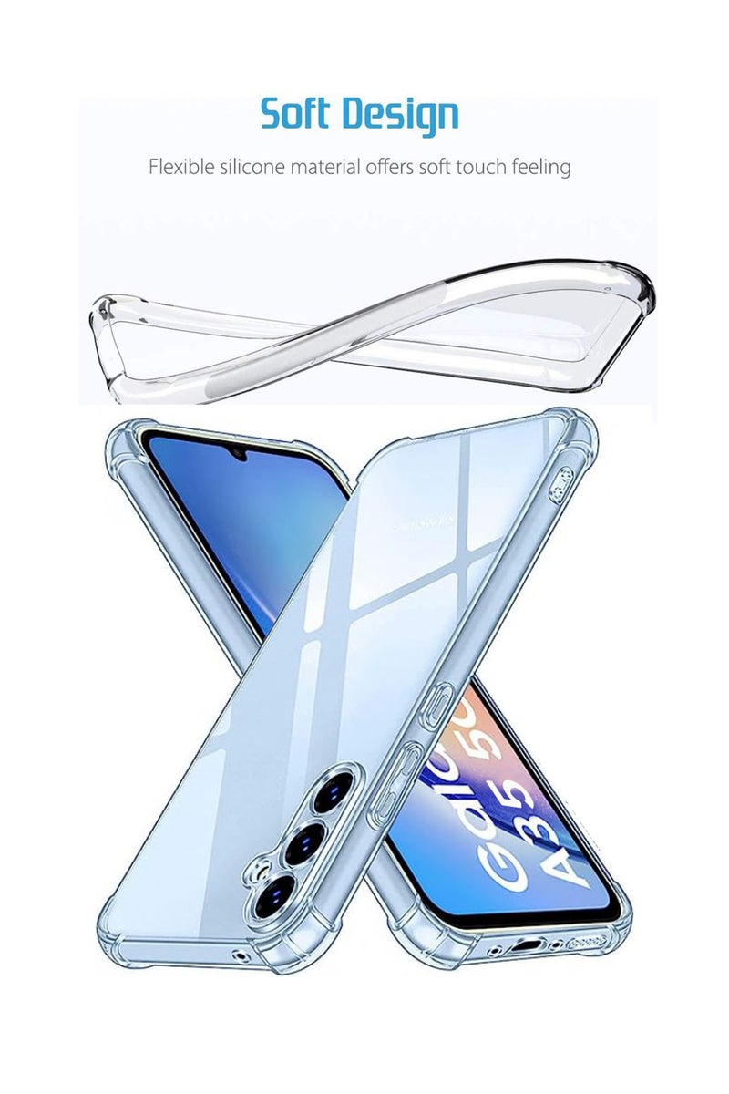 For Samsung Galaxy A35  Shock Proof Silicone protective Back Case Cover Transparent - Image 2