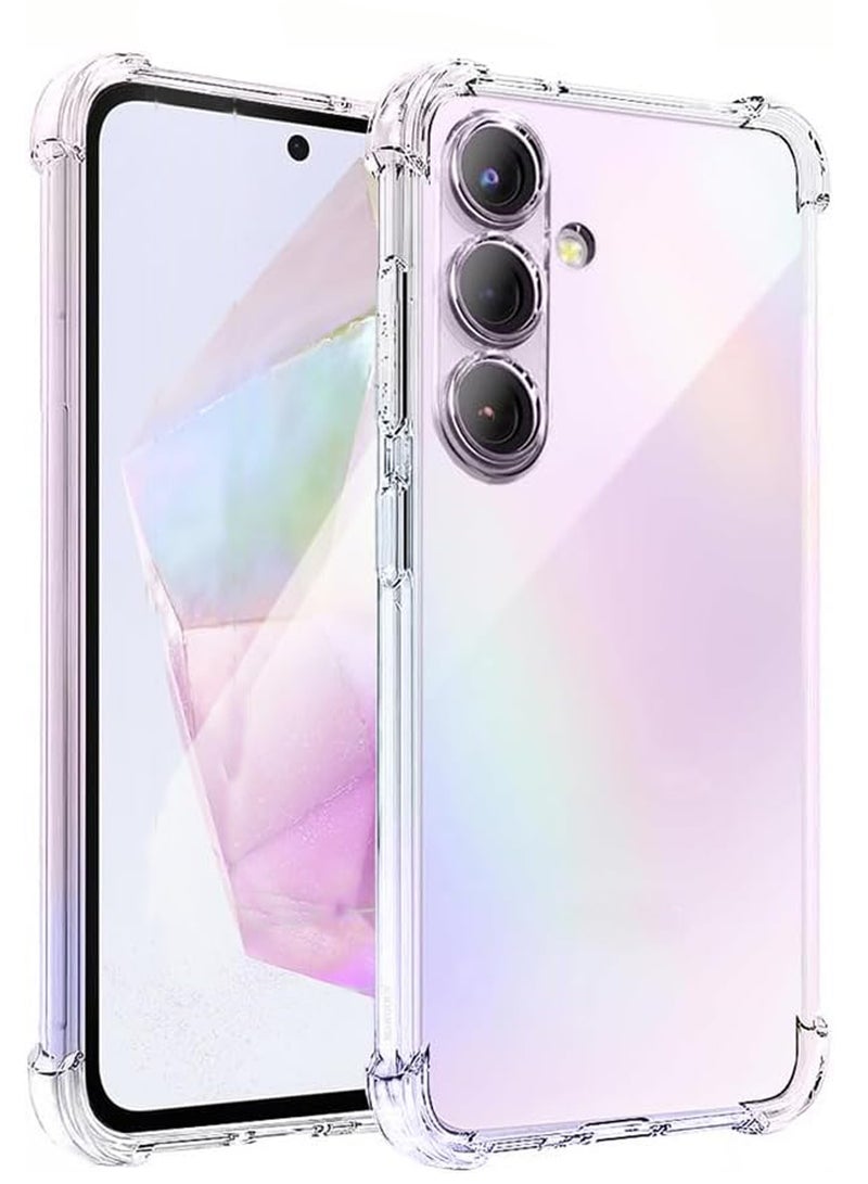 غطاء خلفي واقٍ من السيليكون المقاوم للصدمات لهاتف سامسونج جالاكسي A35 شفاف - Image 1
