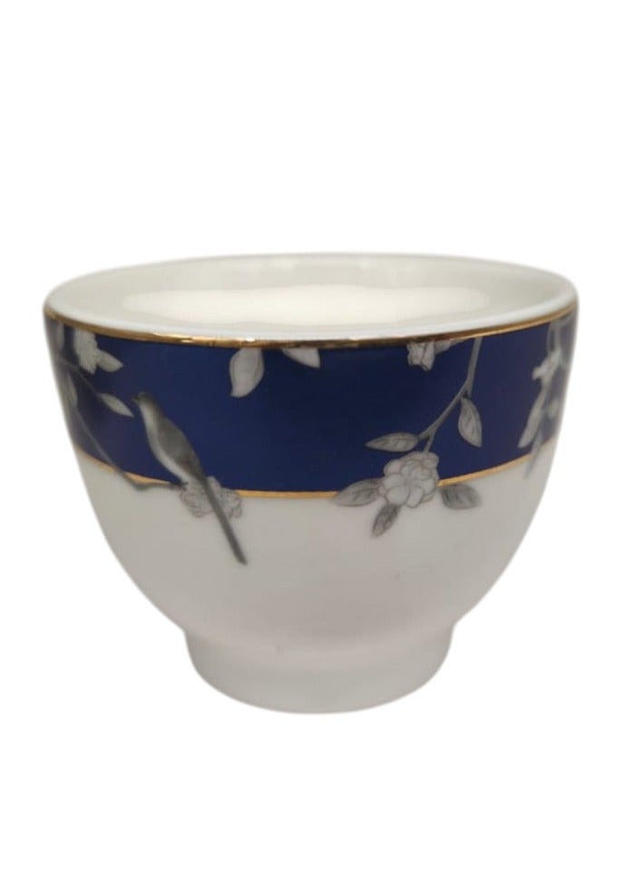AKDC Angela Ceramic 12Pcs Cawa Cup 80ML-White&Blue - Image 2