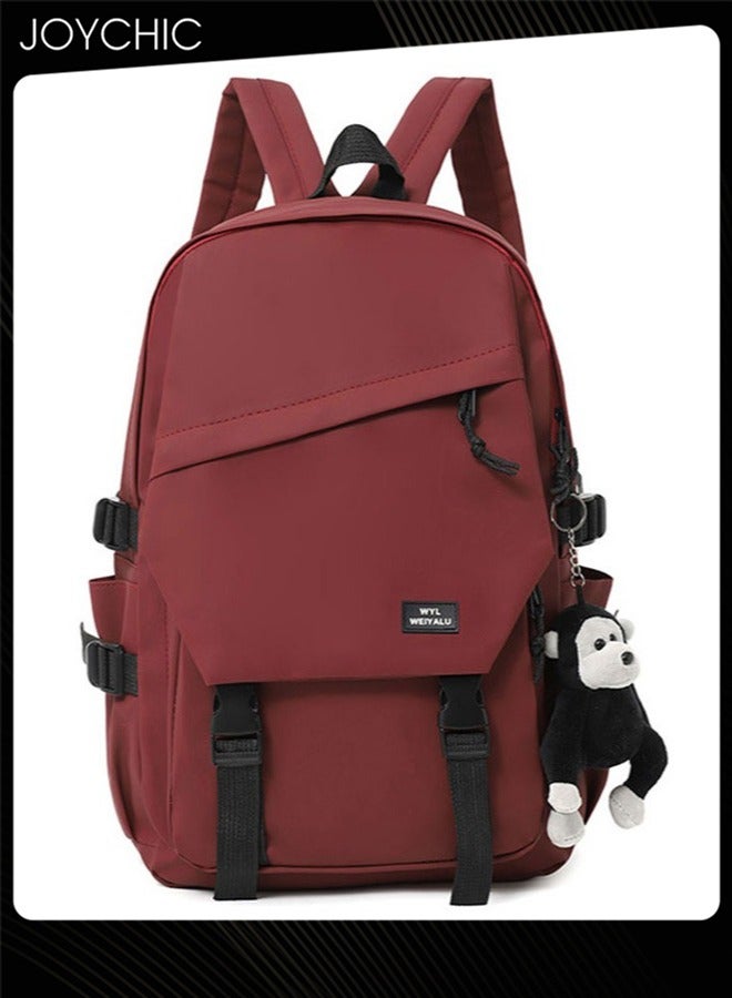 Joychic حقيبة ظهر مقاومة للماء من البوليستر مع إغلاق ب flap، حقيبة كتب مقاومة للاهتراء مع قلادة كرتونية لطلاب المرحلة المتوسطة والثانوية والجامعة - Image 3