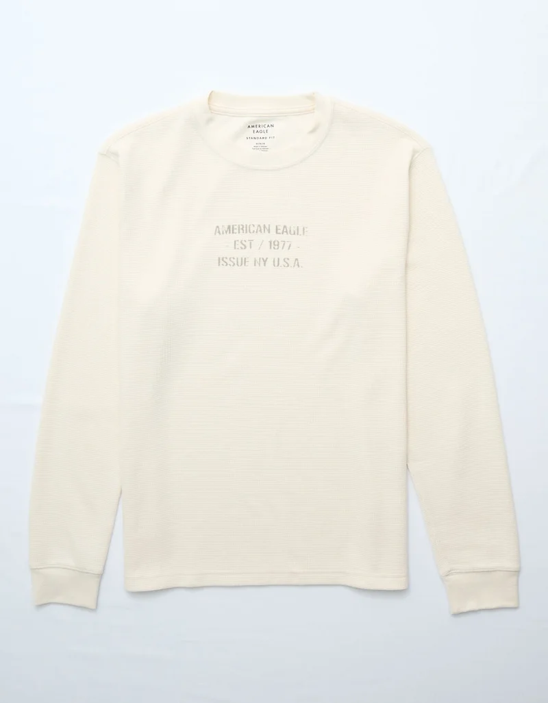 American Eagle  AE Long Sleeve Thermal T-Shirt for Men | Best Price UAE