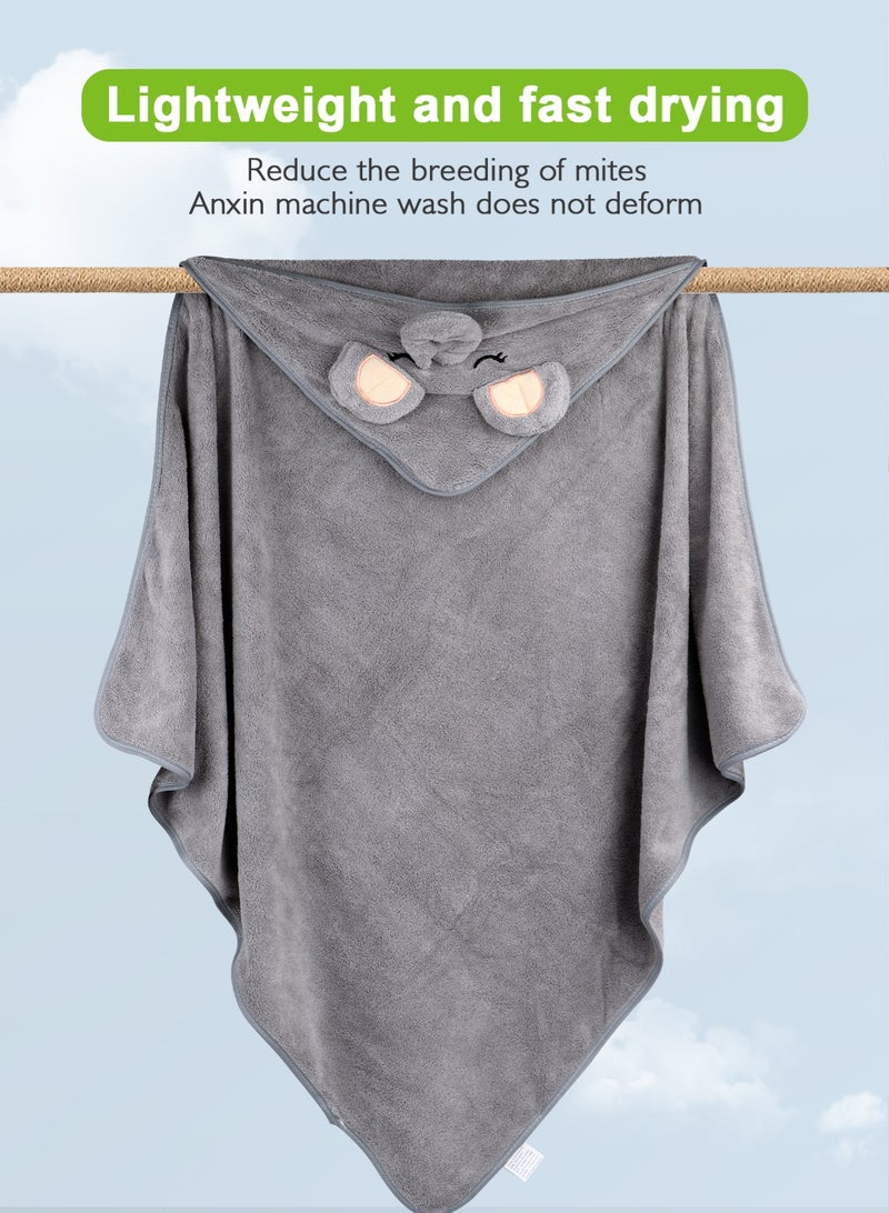 أوربازار عبوة من 3 مناشف بغطاء للرأس، منشفة أطفال لطيفة بغطاء للرأس، مناشف حمام أطفال 80 × 80 سم، ناعمة وعالية الامتصاص - Image 2