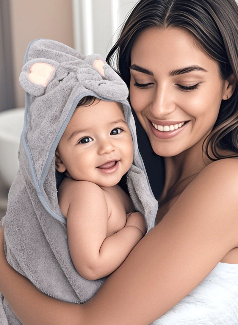 أوربازار عبوة من 3 مناشف بغطاء للرأس، منشفة أطفال لطيفة بغطاء للرأس، مناشف حمام أطفال 80 × 80 سم، ناعمة وعالية الامتصاص - Image 4