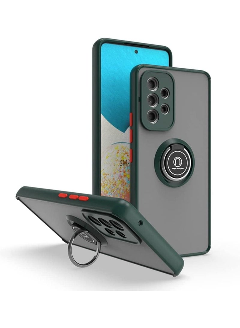 جراب Samsung Galaxy A33 5g، غطاء خلفي واقي بحلقة معدنية لهاتف Samsung A33 5g باللون الأخضر