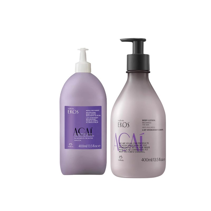 Natura - Ekos AÃ§aÃ­ Revitalizing Body Lotion Refill - Vegan - 24 Hours of Soft Skin - Improves Elasticity - Acai Oil - Brazilian Beauty Secrets - Body Care - 13.5 fl oz (400ml) - Image 2