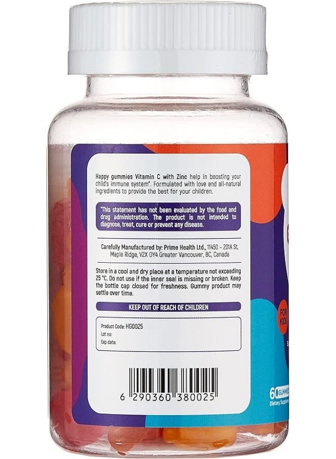 HAPPY GUMMIES Vitamin C +Zinc Gummie 60S - Image 2