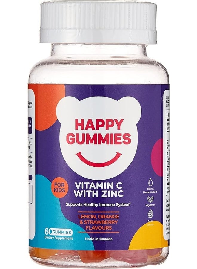 HAPPY GUMMIES Vitamin C +Zinc Gummie 60S - Image 1