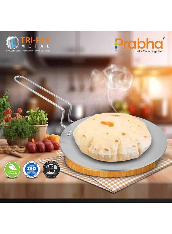 Prabha Stainless Steel Tri-Ply Induction Base Roti Tawa 28cm - Best for Kitchen Use, Sturdy Handle - Ultimate Roti Tawa Solution - Image 5