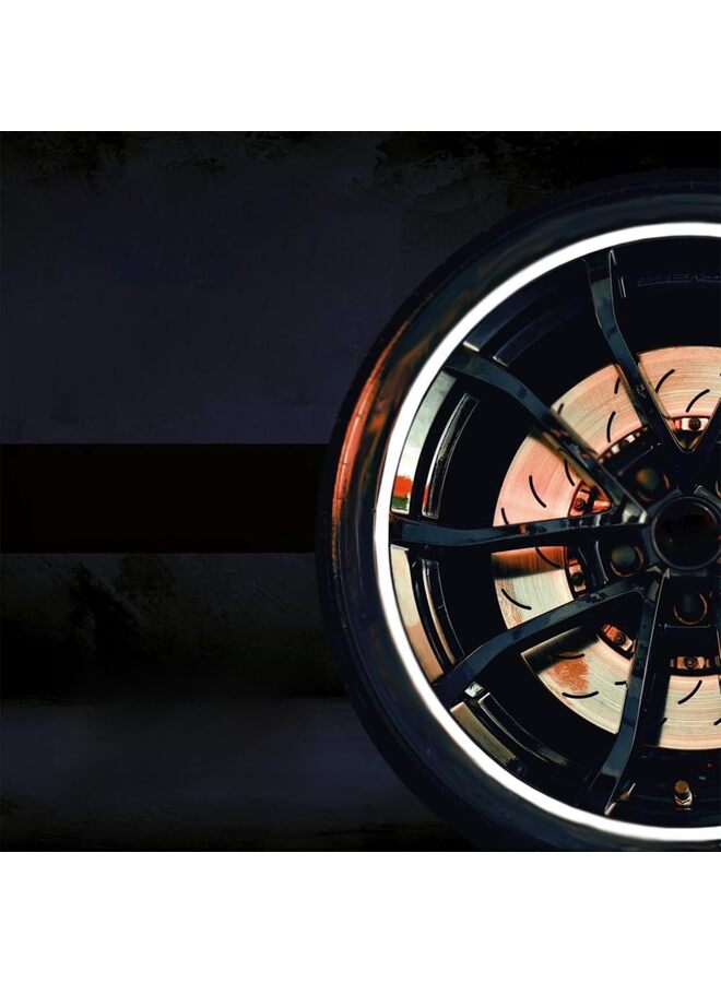 واقيات حواف العجلات لحماية العجلات المصنوعة من سبائك الألومنيوم من خدوش الرصيف وحواف عجلات السيارات وحواف حماية الإطارات وحواف تزيين العجلات وشرائط الصدمات (المقاس: أبيض) - Image 1