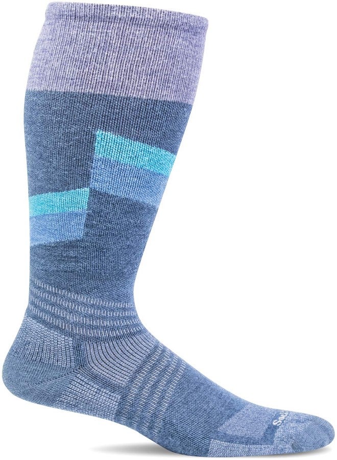 Sockwell Women's The Steep Ski Moderate Graduated Compression Sock, Denim - M/L - Image 1