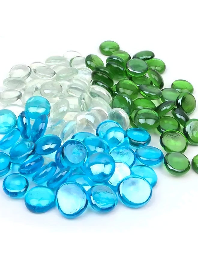 أرابيكو خرز زجاجي مختلط من الأحجار الكريمة، وزن 2.5 رطل، حشوات مزهريات رخامية مسطحة متعددة الألوان، حصى زجاجية مزخرفة لأحواض السمك، تنسيقات الزهور، ديكورات منزلية، ومشاريع حرفية - Image 4