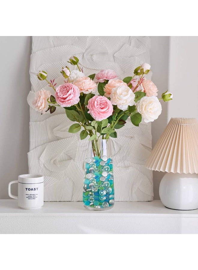 أرابيكو خرز زجاجي مختلط من الأحجار الكريمة، وزن 2.5 رطل، حشوات مزهريات رخامية مسطحة متعددة الألوان، حصى زجاجية مزخرفة لأحواض السمك، تنسيقات الزهور، ديكورات منزلية، ومشاريع حرفية - Image 5