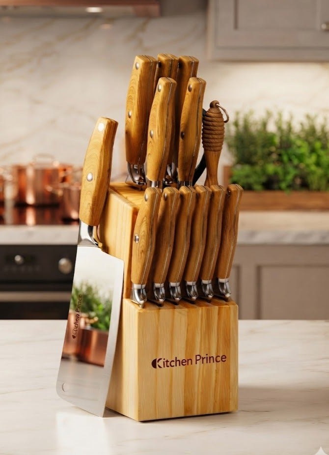 Kitchen Prince 15 Piece Kitchen Knife Set - Image 1