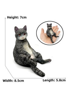 Children's Simulation Cat Model Cloth Doll Cat Lazy Orange Cat Leg Lifting Cat Sleeping Posture Flower Cat Siamese Cat Pet Cat Ornaments-Color:2817 Lazy Black Cat