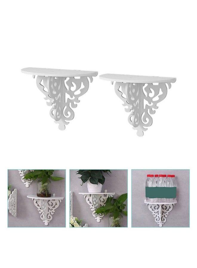Cabilock Shelves Floating Wall Shelves 2Pcs Wallmounted Flower Pot Stands Wall Hanging Sundries Shelf Flower Pot Organizer Wall Bookshelf Floating Shelves - Image 3
