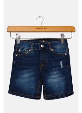 7 FOR ALL MANKIND Toddlers Girl Solid Denim Shorts, Blue 