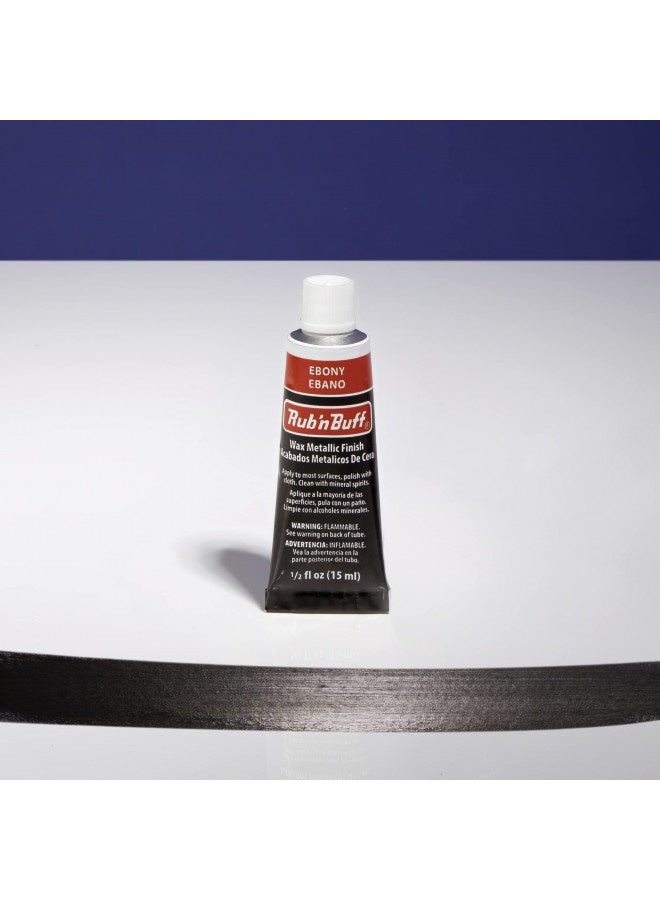 Amaco Rub N Buff Wax Metallic Finish - Rub N Buff Ebony 15Ml Tube - Versatile Gilding Wax For Finishing Furniture Antiquing And Restoration - Rub And Buff Colors Single Tube - Image 3