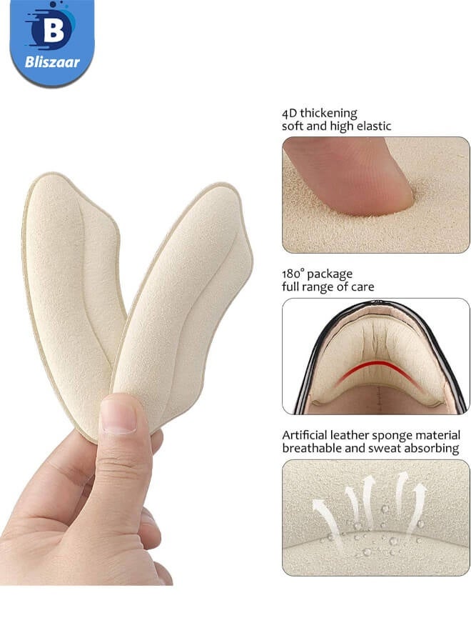 Bliszaar Heel Grips Liner Cushions Inserts for Loose Shoes, Heel Pads Snugs for Shoe Too Big Men Women, Filler Improved Shoe Fit and Comfort, Stop Heel Slip and Blister (4 Pairs) (Pale Apricot+Black) - Image 3