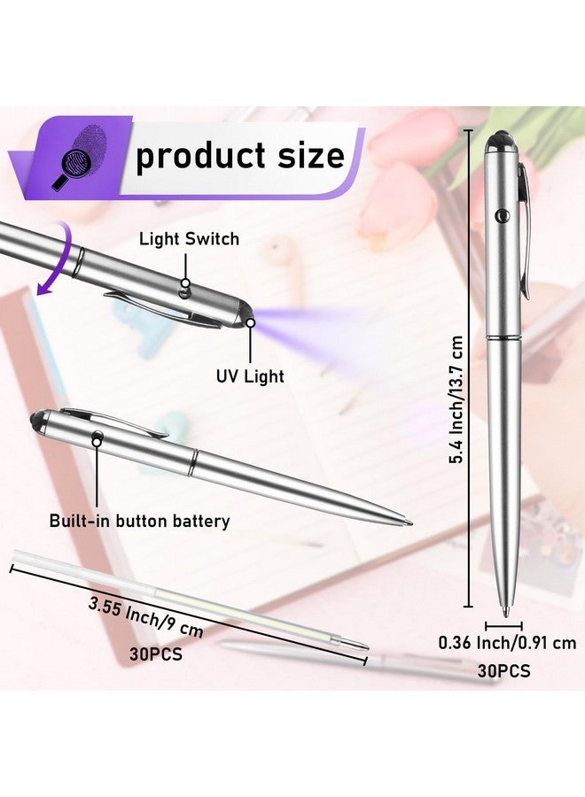 Haomian Invisible Ink Pen 30 Pcs Spy Pen With Uv Light Magic Marker Pens For Secret Message And Birthday Party, Writing Secret Message For Halloween Christmas Party Bag Gift, With 30 Replaceable Pen Refills  - Image 1