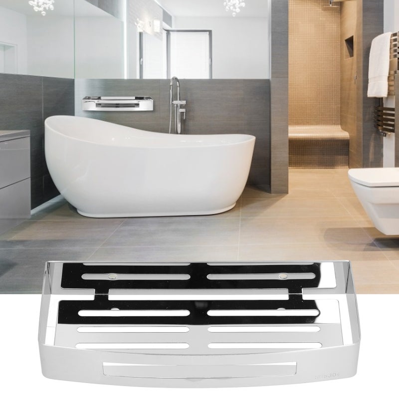 304 Stainless Steel Soap Holder Kitchen Sponge Tray Wall Mounted Shower Shelf Drain Storage Rack for Toilet Dorm Bathroom - Image 5