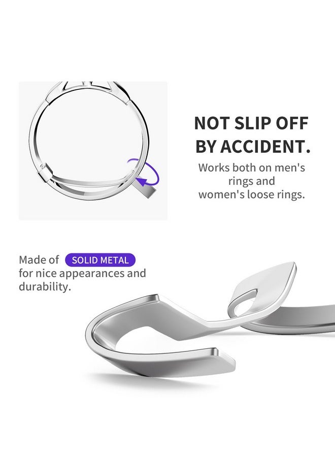ELETIUO - Filled Metal Ring Guard Set For Loose Rings,12 Pack 3 Sizes For Different Band Widths,Invisible Ring Size Adjuster Tightener Spacer Fitter For Any Ring Size, Silver Color - Image 1