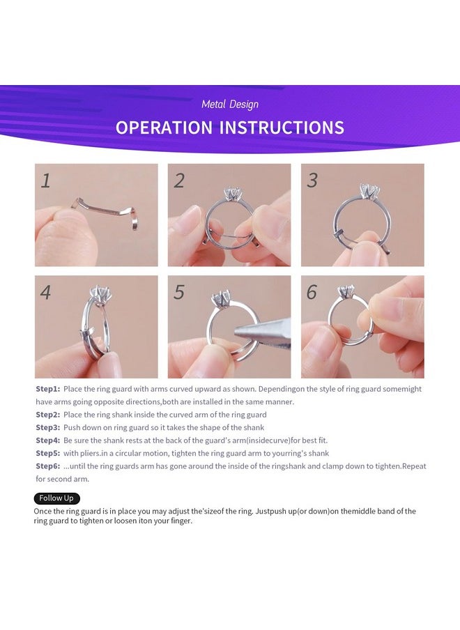 ELETIUO - Filled Metal Ring Guard Set For Loose Rings,12 Pack 3 Sizes For Different Band Widths,Invisible Ring Size Adjuster Tightener Spacer Fitter For Any Ring Size, Silver Color - Image 1