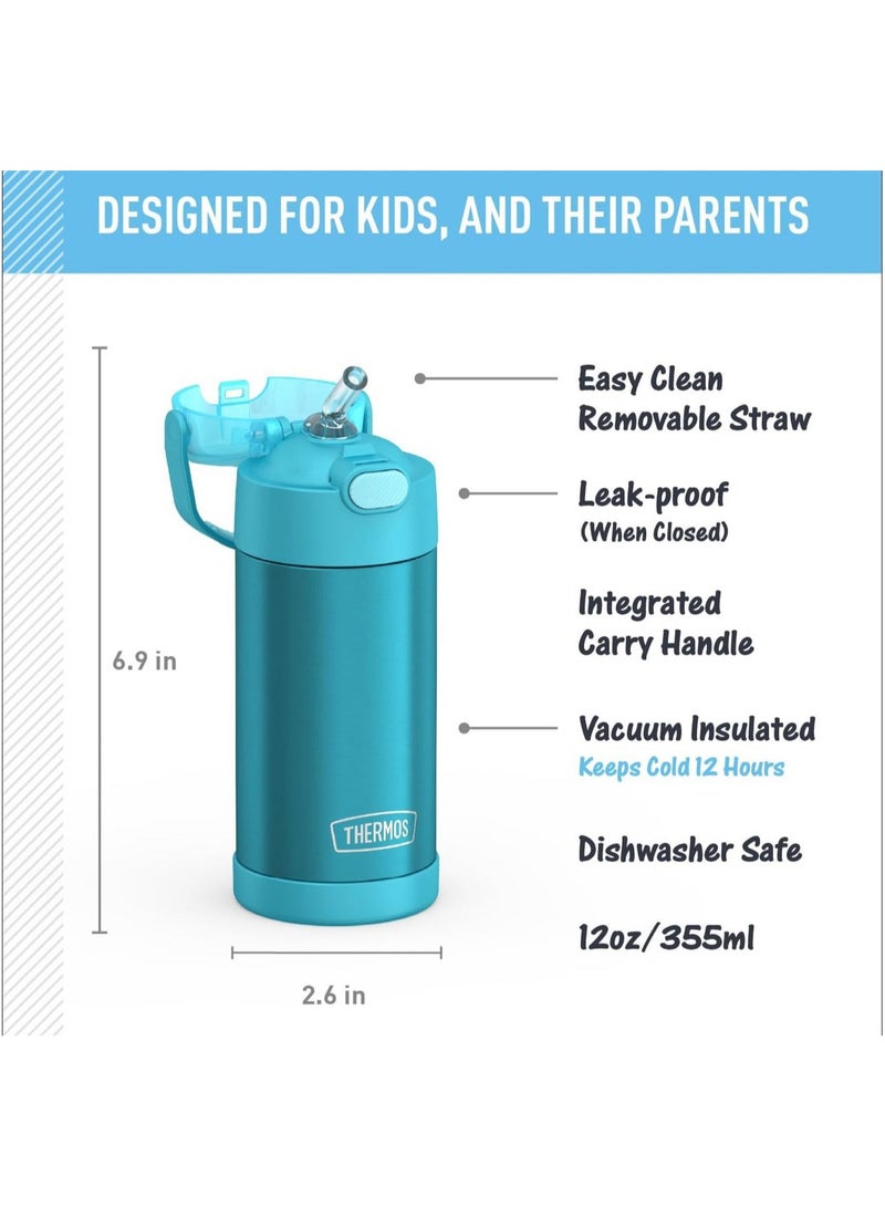 ترموس زجاجة مياه فانتينر F4016VI6 من ثيرموس سعة 12 اونصة - لون أزرق، ستانلس ستيل - Image 2