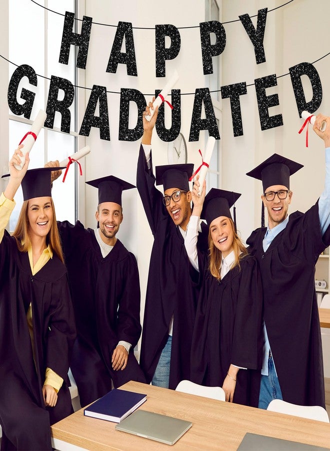 KINYFY 110 Pcs DIY Banner Kit with Letters,Black Glitter Customizable Banners, DIY Letter Banner Including 107 Letters and Numbers 1 Rope and 2 Threading Devices for Graduation Wedding Birthday Parties Decoration - Image 4