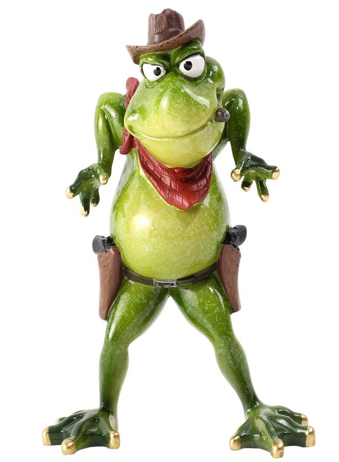 qumHmup Frog Figurines Ornaments -Cowboy Resin Frog Statues-Adorable Frog Sculpture Perfect for Home Decor or Gift - Image 1