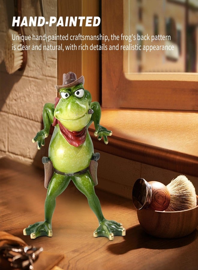 qumHmup Frog Figurines Ornaments -Cowboy Resin Frog Statues-Adorable Frog Sculpture Perfect for Home Decor or Gift - Image 5