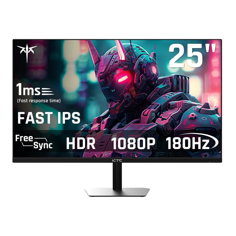 KTC 24.5'' Gaming Monitor, FHD 1080P 180Hz (Up to 200Hz) Fast IPS 128% sRGB Computer Monitor, HDR10, Adaptive Sync, Eye Care PC Gamer Monitor, HDMIx2, DP, VESA Mountable, Tilt Adjustable, H25T7 - Image 1