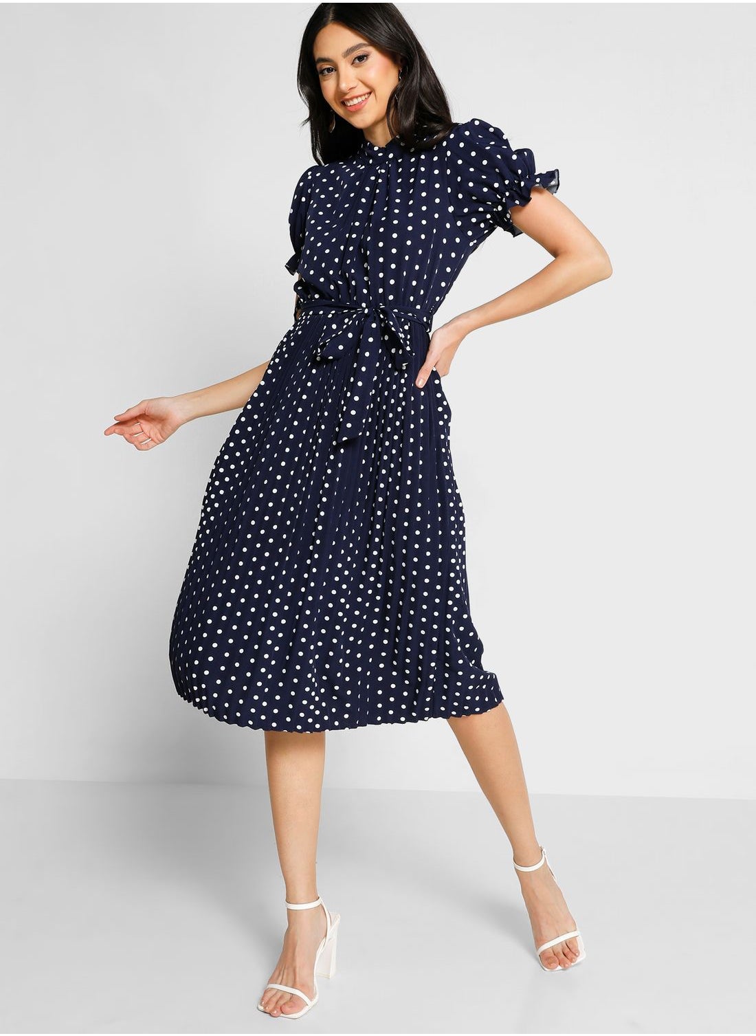 High Neck Pleat Detail Fit & Flare Dress - https://f.nooncdn.com/p/pzsku/Z56F13795511654606426Z/45/_/1698935740/9abfd366-be1d-4ebd-ab31-6c0f176b78f1.jpg?format=jpg&width=original