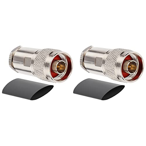 XRDS -RF N Male Connectors Clamp Plug Attach Adapter 50 ohm Rf Coaxial Connector for LMR400 /KMR400 Cable Belden 9913 RG8 Cable Pack of 2 Pieces - Image 1