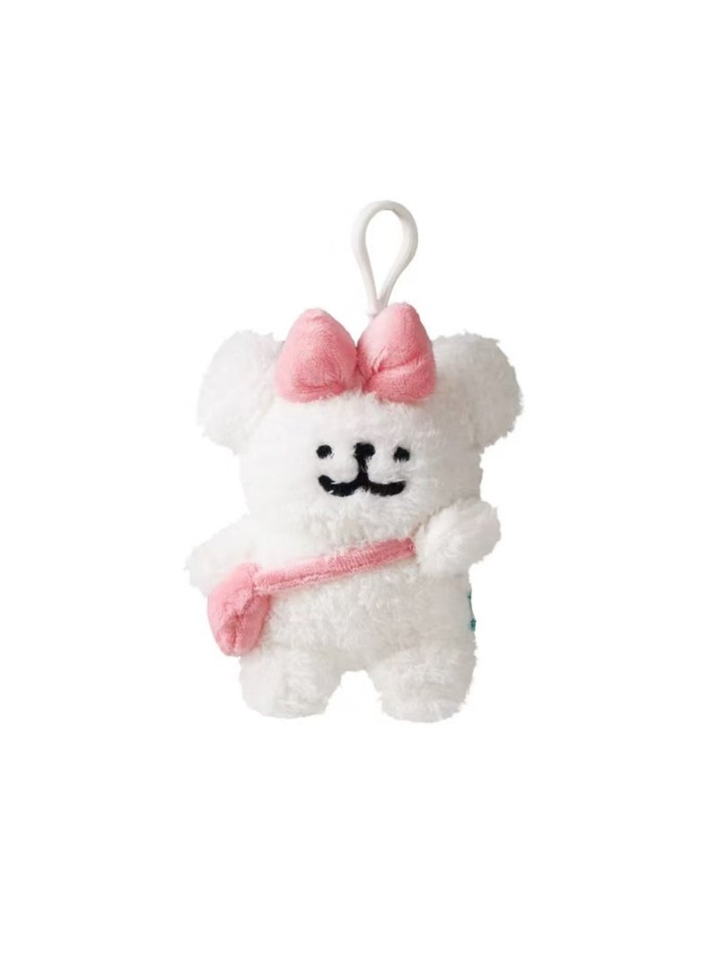 Cute Puppy Keychain, Plush Line Puppy Toy Gift, Cute Keychain, Backpack Accessories (Pink Shoulder Bag Charm)  - Image 1