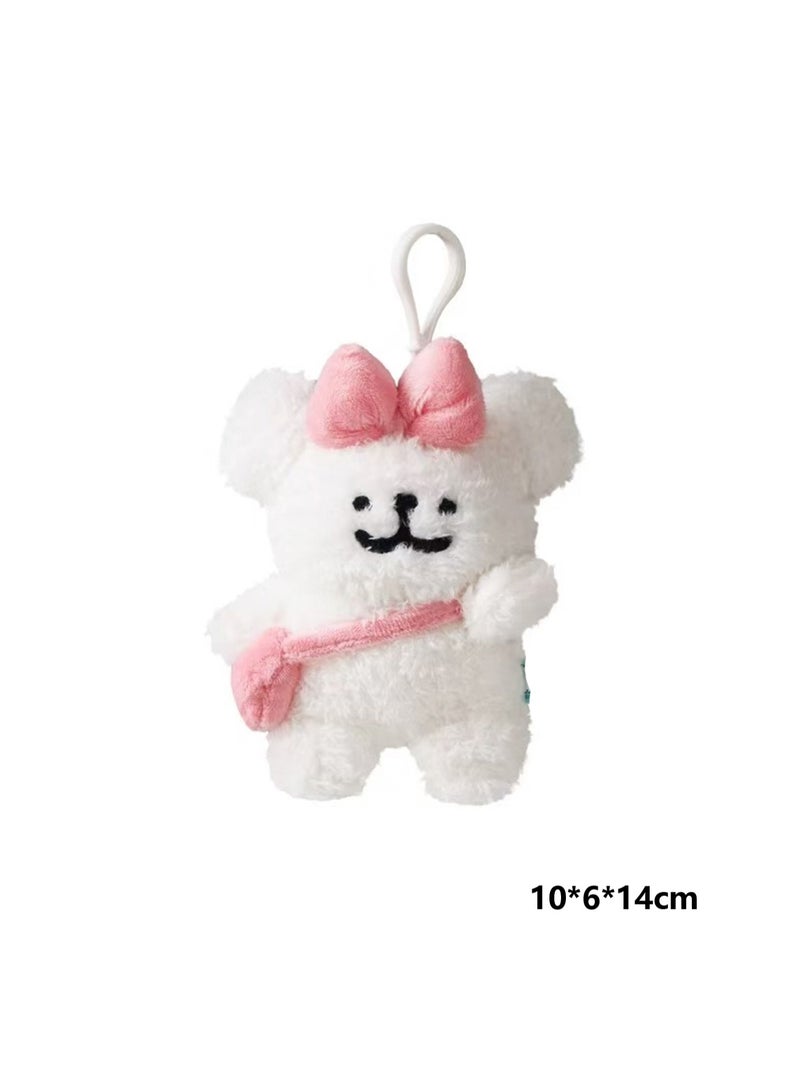 Cute Puppy Keychain, Plush Line Puppy Toy Gift, Cute Keychain, Backpack Accessories (Pink Shoulder Bag Charm)  - Image 2