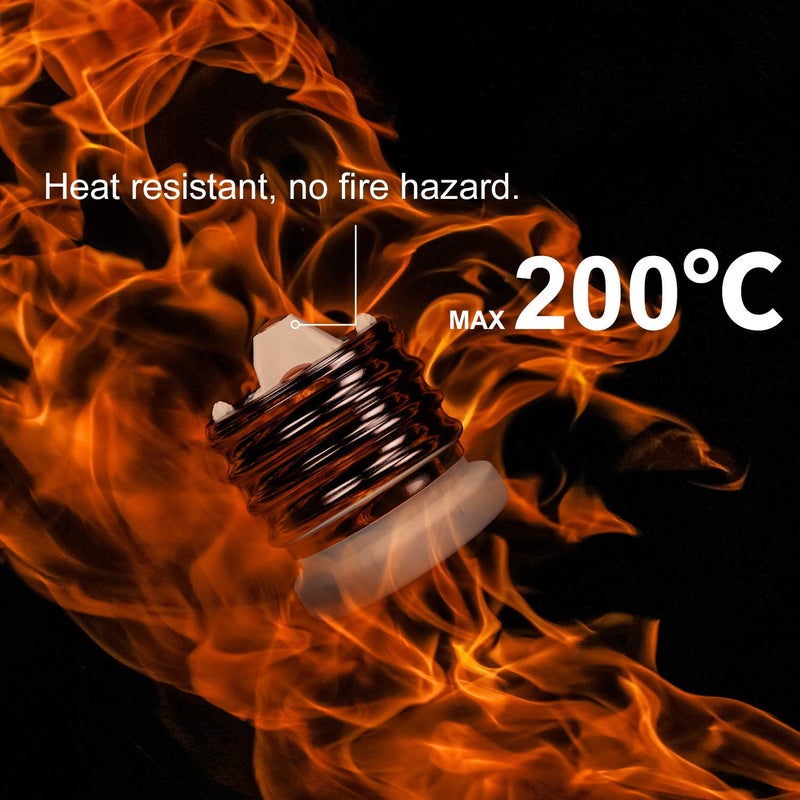 DiCUNO E39 to E26 Socket Converter, Ceramic Mogul E39 to Standard Medium E26 Light Bulb Adapter, Maximum 660W and 200℃ Heat-Resistant, UL-Listed Mogul Base Adapter, Porcelain Socket Reducer, 2-Pack - Image 5