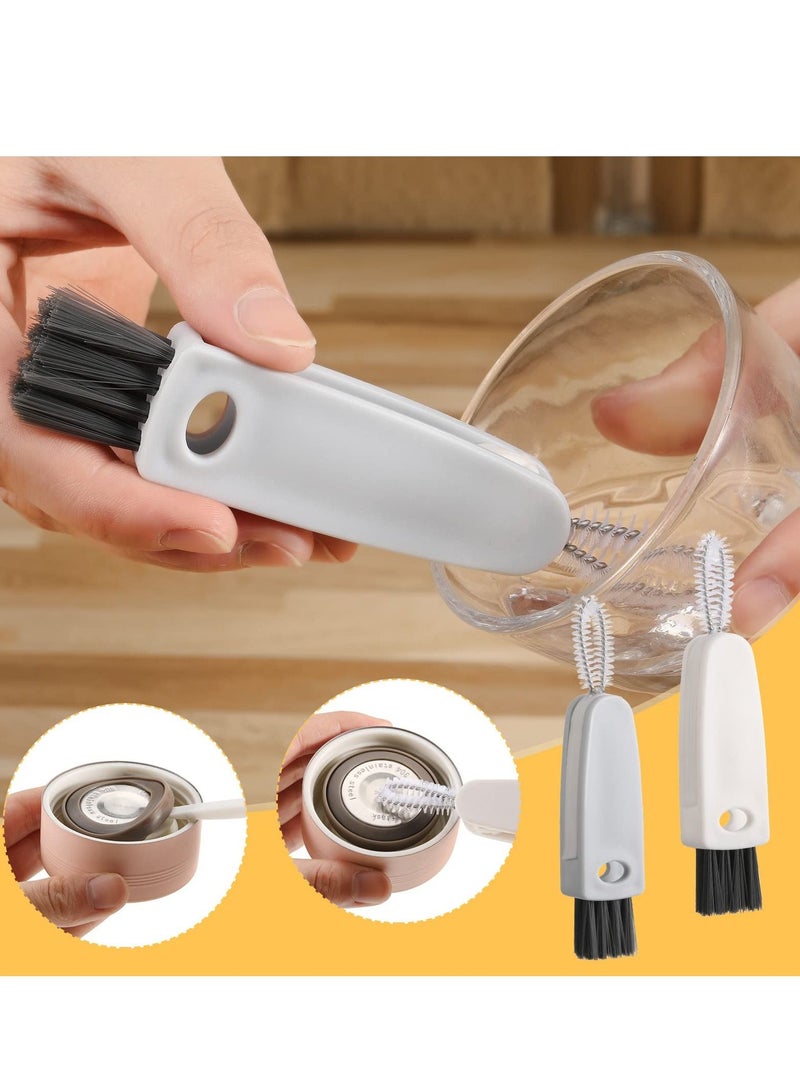KASTWAVE Small Bottle Lid Detail Brush, 3 in 1 Multifunctional Kitchen Mini Mug Glass Lid Cleaning Brush, Straw Cleaning Tool Water Bottle Cleaning Crevice Brush, Baby Bottle Cup Cleaning Tool (3 Pack)  - Image 4