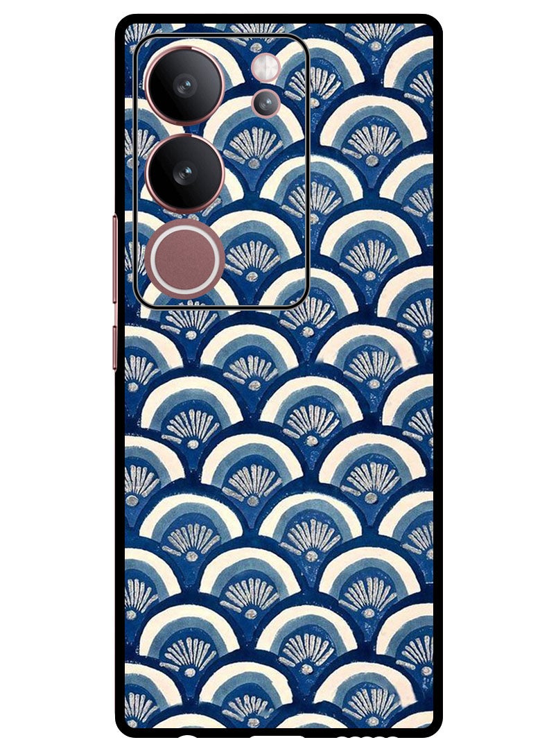 Theodor Protective Case Anti Scratch Shock Proof Bumper Cover For Vivo S17 - S17 Pro Blue Floral Patterns - Image 1