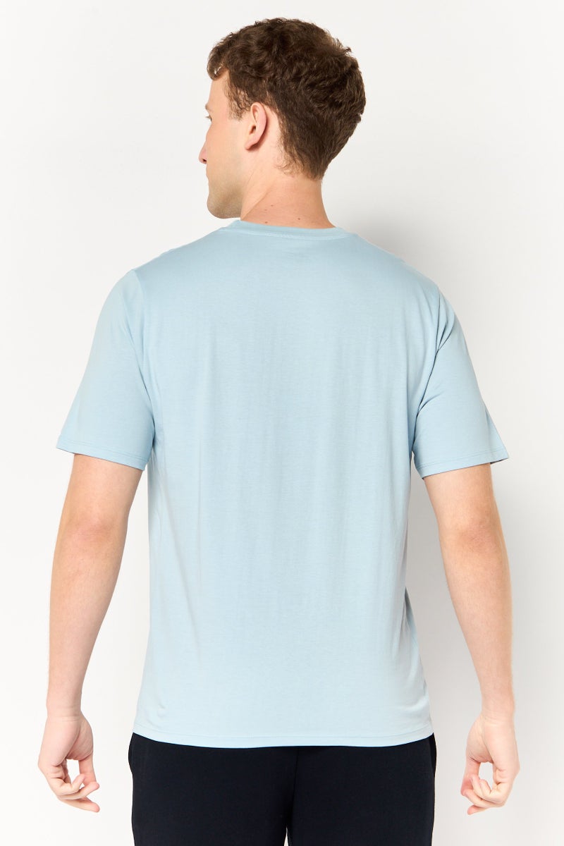 Reebok Men Sportswear Fit Short Sleeve Training T-Shirt, Light Blue - Image 4