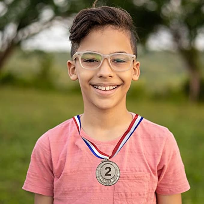 rayihni 3 Pieces Number Medals Metal Lockets Winner Rewards Children Sports Competition Prizes Gold Silver Bronze Medals With Ribbons Rounded Edges - Image 5