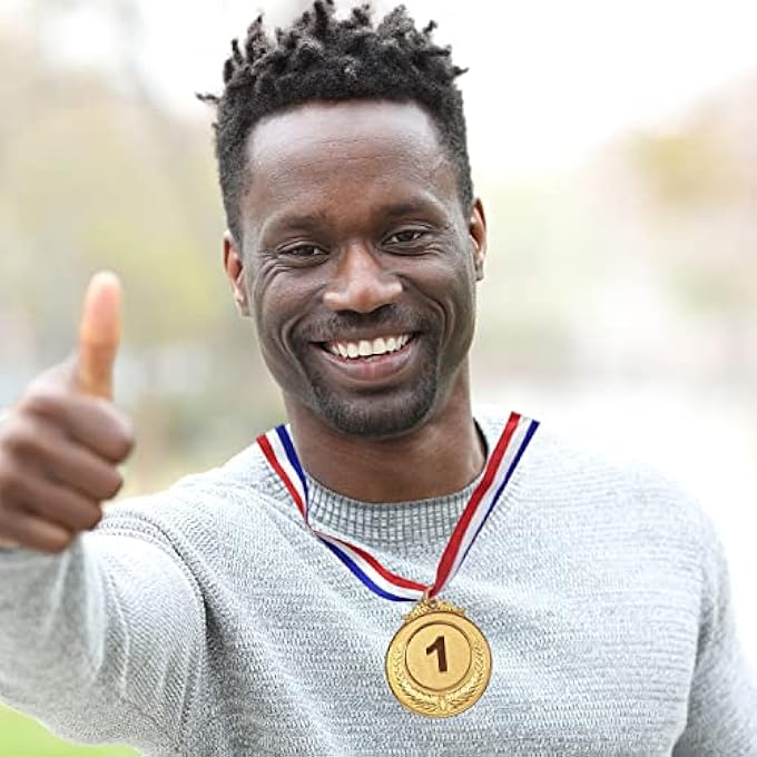 rayihni 3 Pieces Number Medals Metal Lockets Winner Rewards Children Sports Competition Prizes Gold Silver Bronze Medals With Ribbons Rounded Edges - Image 4