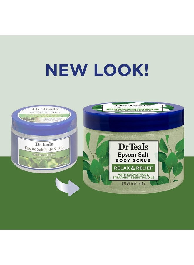 Dr Teal's Dr Teal's Pure Epsom Salt Body Scrub, Relax & Relief with Eucalyptus & Spearmint Essential Oils, 16 oz (Pack of 3)  - Image 2