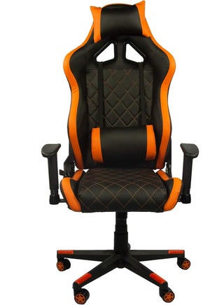 Ergonomic Reclining Gaming Chair – Orange Grid Design – Faux Leather Seat with Alloy Steel Frame – Comfortable Swivel Gamer Chair - pzsku/Z56F18200590E0C3E1262Z/45/1749626063/b301812b-b48c-4724-b99f-2ef3253b3ad5