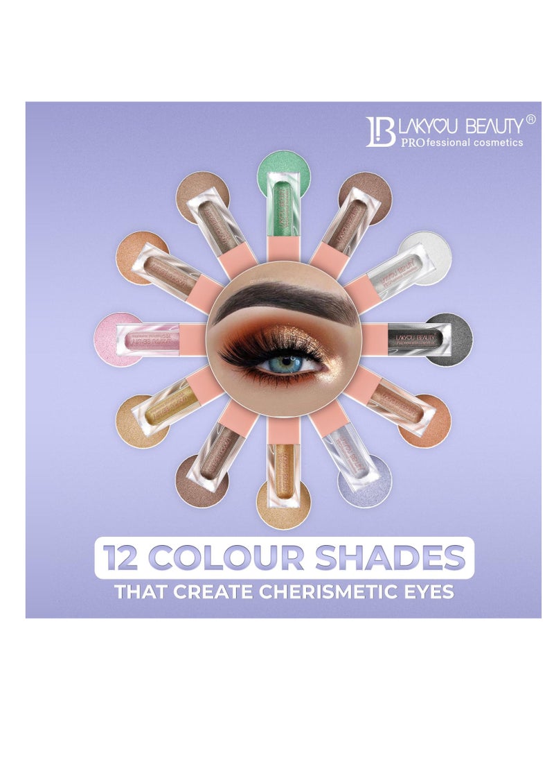 LAKYOU BEAUTY LAKYOU BEAUTY Metallic Glow Liquid Eyeshadow  Shade 1   Bold and Shimmery Metallic Finish  - Image 3