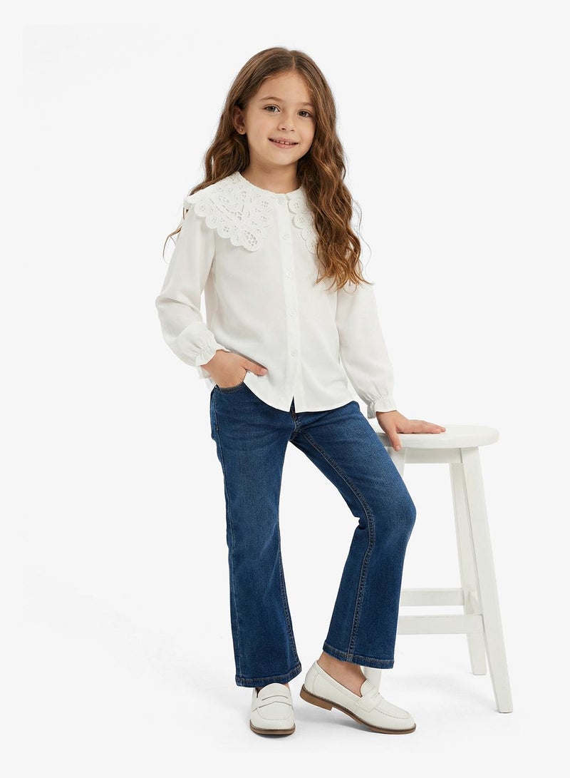 Pinata Lace Collar Long Sleeve Shirt - Image 1