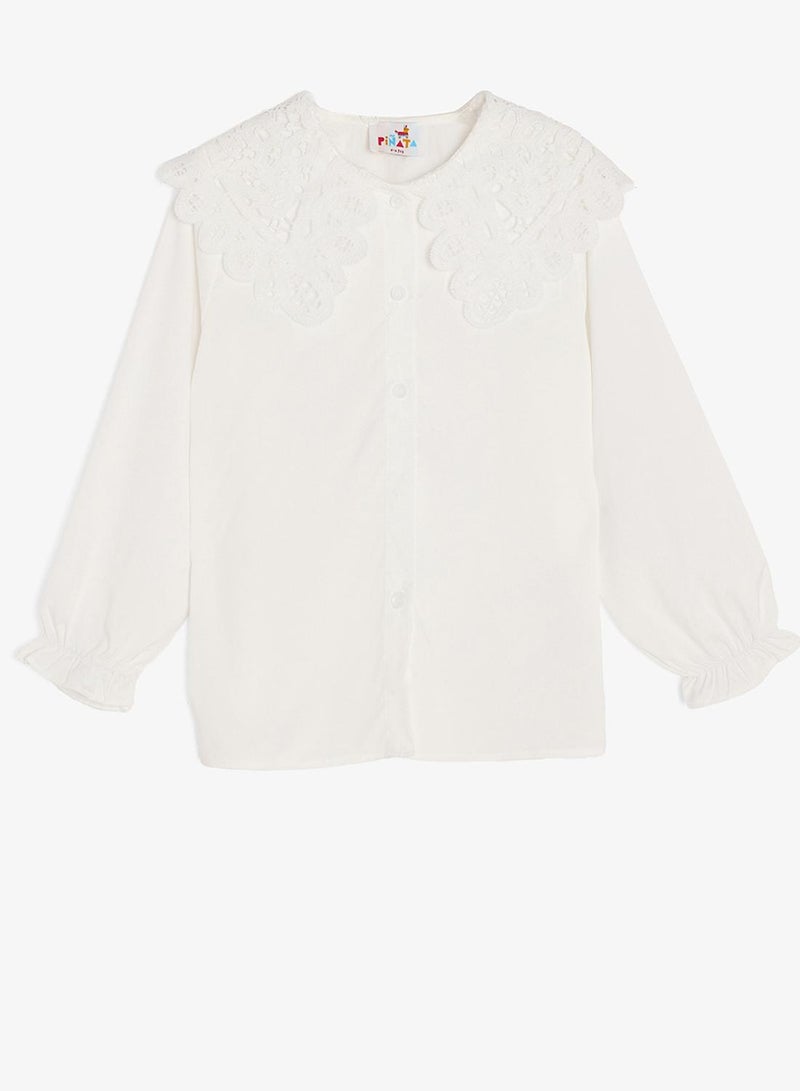 Pinata Lace Collar Long Sleeve Shirt - Image 2