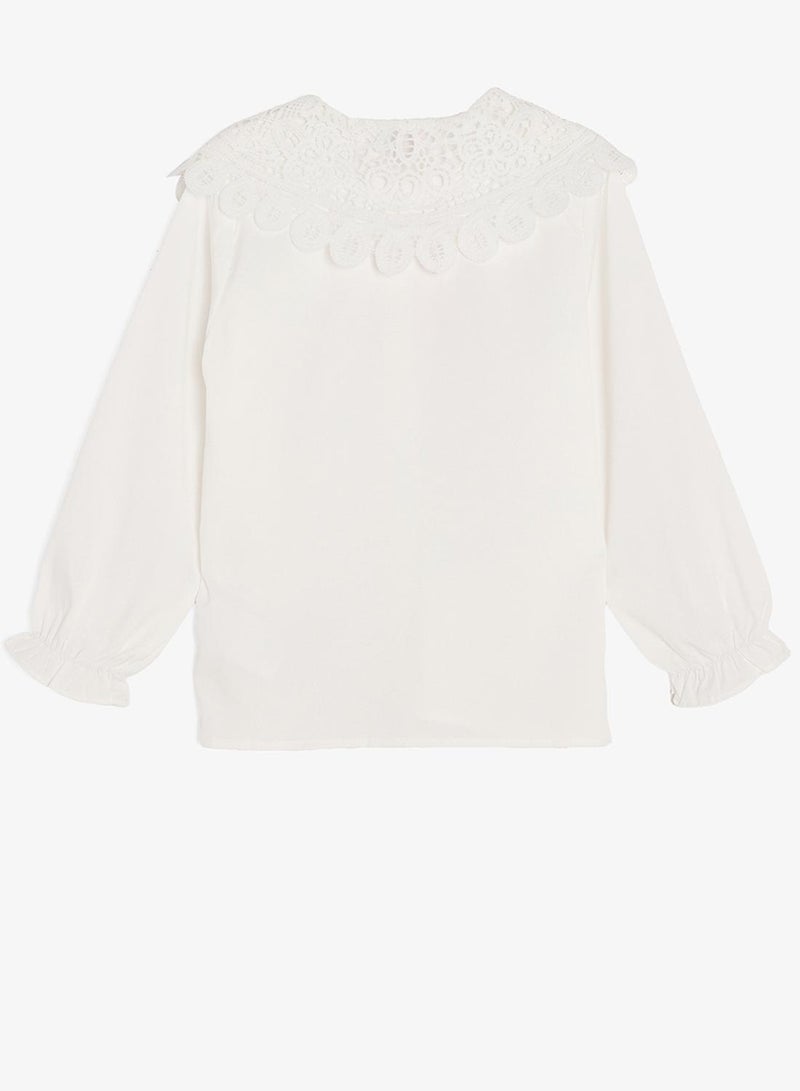 Pinata Lace Collar Long Sleeve Shirt - Image 3