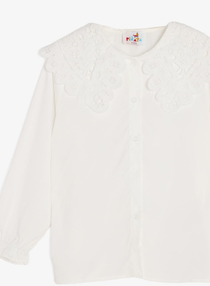 Pinata Lace Collar Long Sleeve Shirt - Image 4