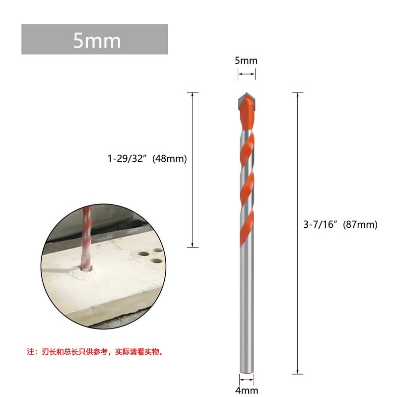 Multi-Function Alloy Triangle Drill Bit for Tiles 5mm one (bulk) 5mm one (bulk)