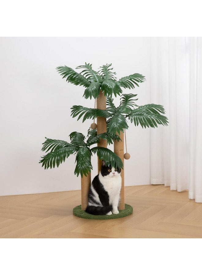 LEMONDA 31.5Inch Cat Scratching Post,Cat Scratcher Tree with 3 Scratching Poles & 2 Interactive Dangling Balls,Cats Scratching Posts for Indoor Kitten & Adult Cats - Image 5